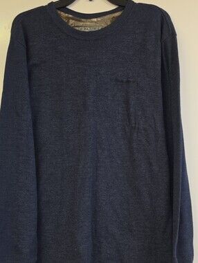 Realtree Men's Navy Blue Crewneck Waffle Sweater